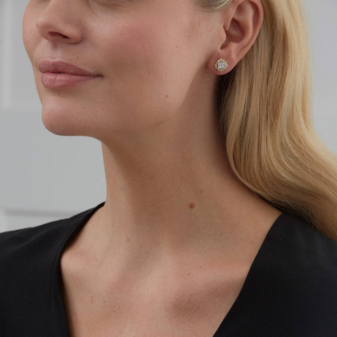 0.54 TCW Round Moissanite Diamond Stud Earrings