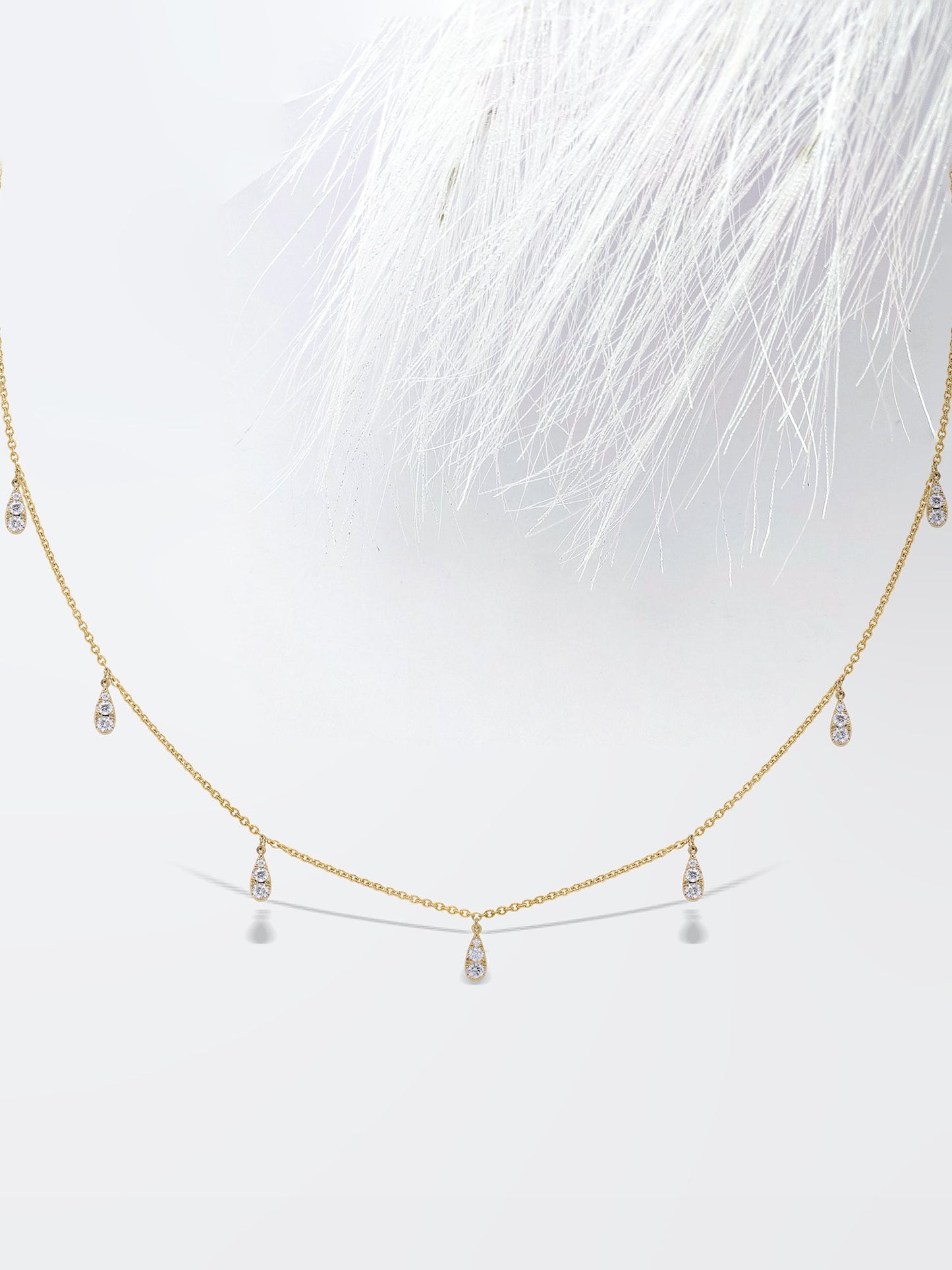 Dangling Diamond Moissanite Rain Drop Necklace For Her