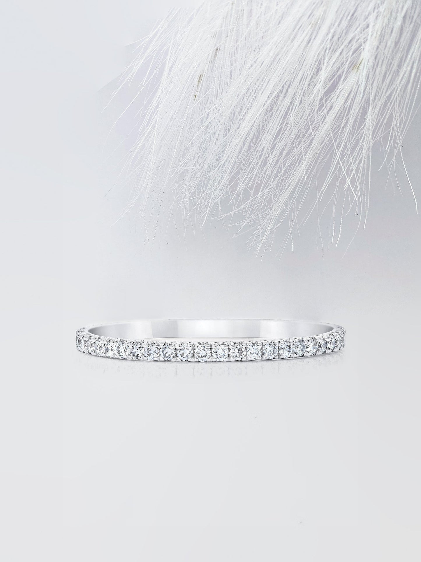 Round Cut Micro Pave Eternity Diamond Wedding Band For Women