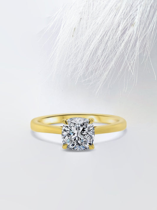 2.0CT Cushion Cut Solitaire Moissanite Diamond Engagement Ring For Women