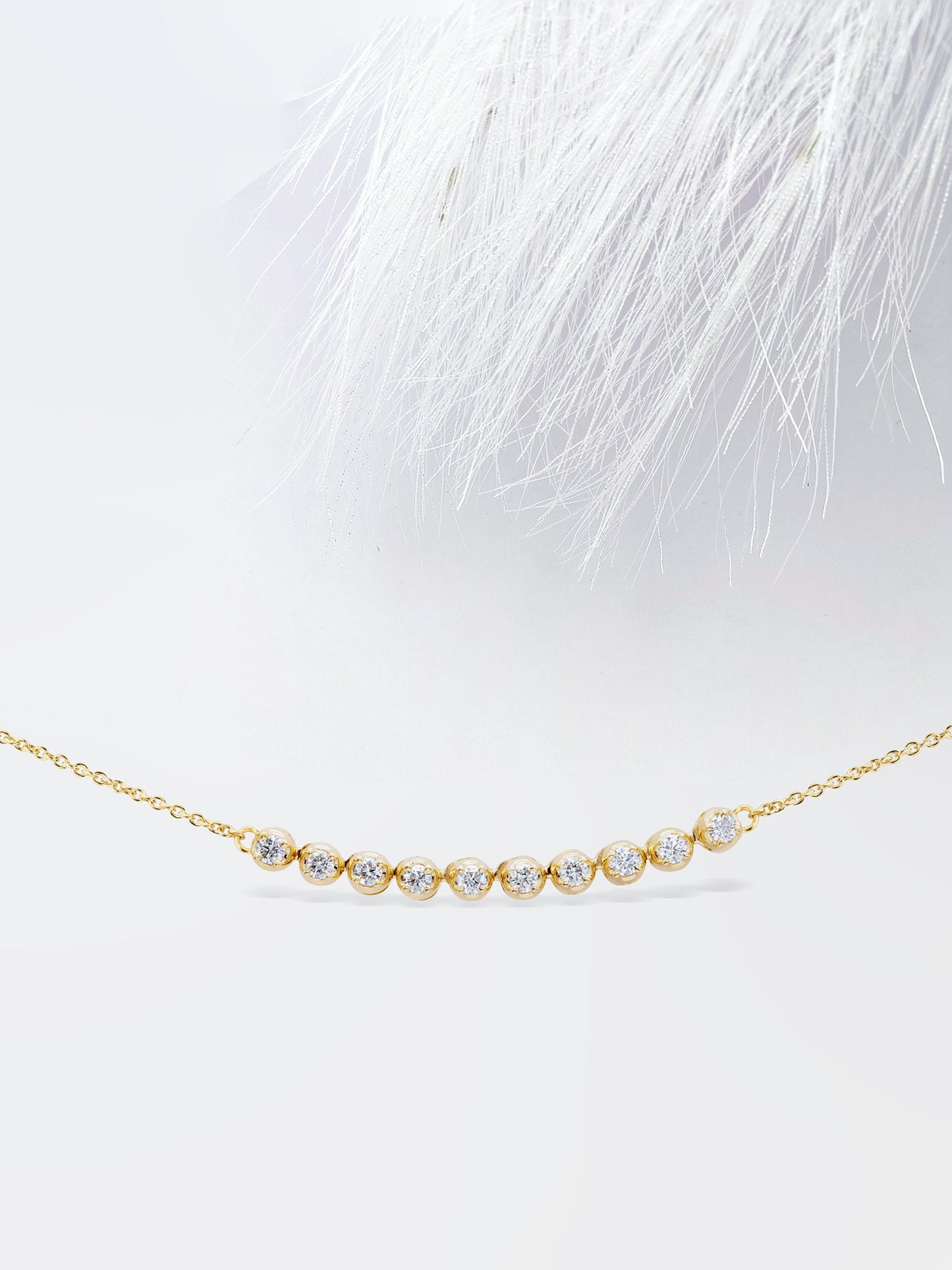 Flexible Round Cut Diamond Moissanite Bezel Necklace