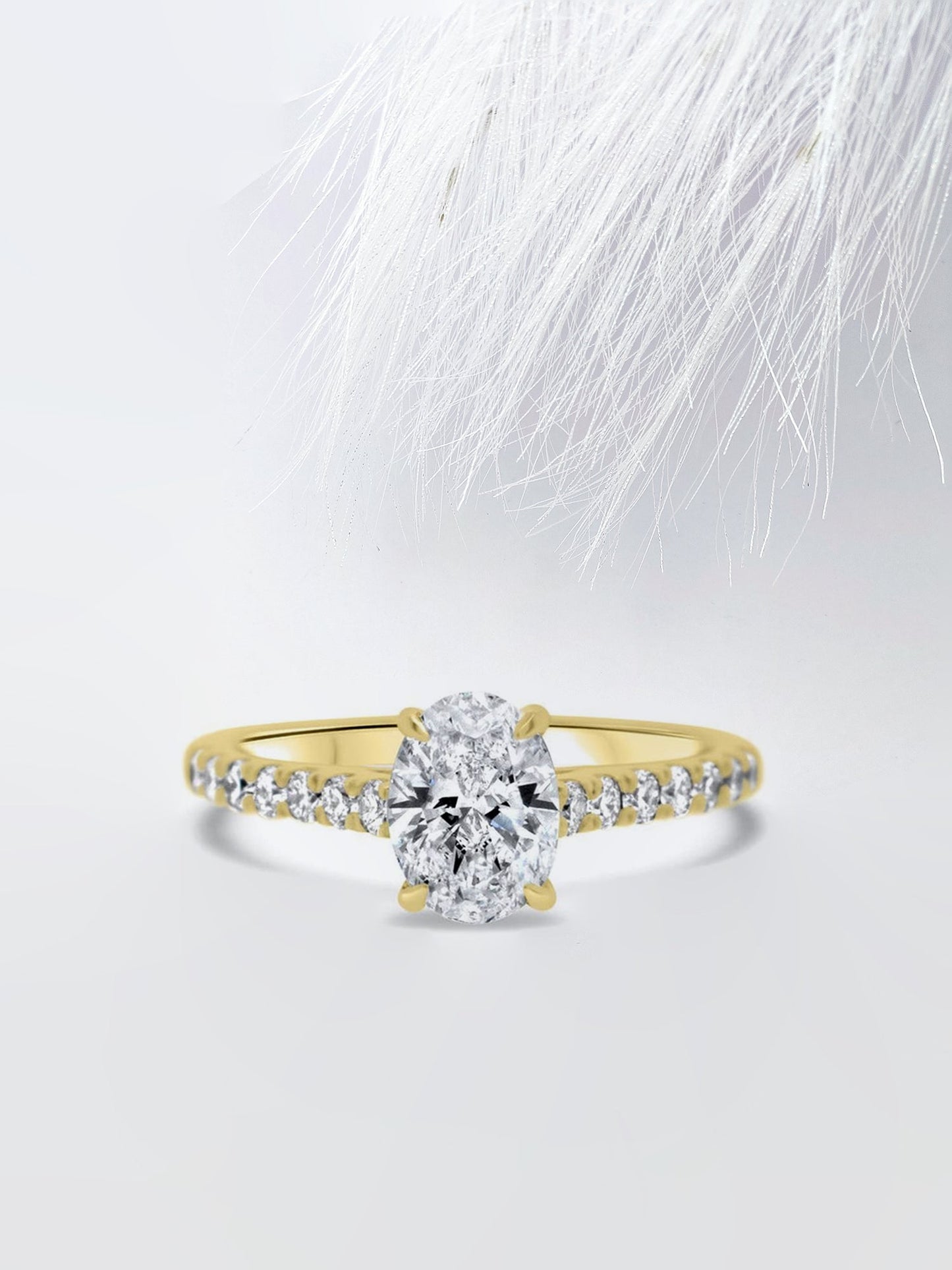 2.0CT Oval Cut Pave Moissanite Diamond Engagement Ring For Women