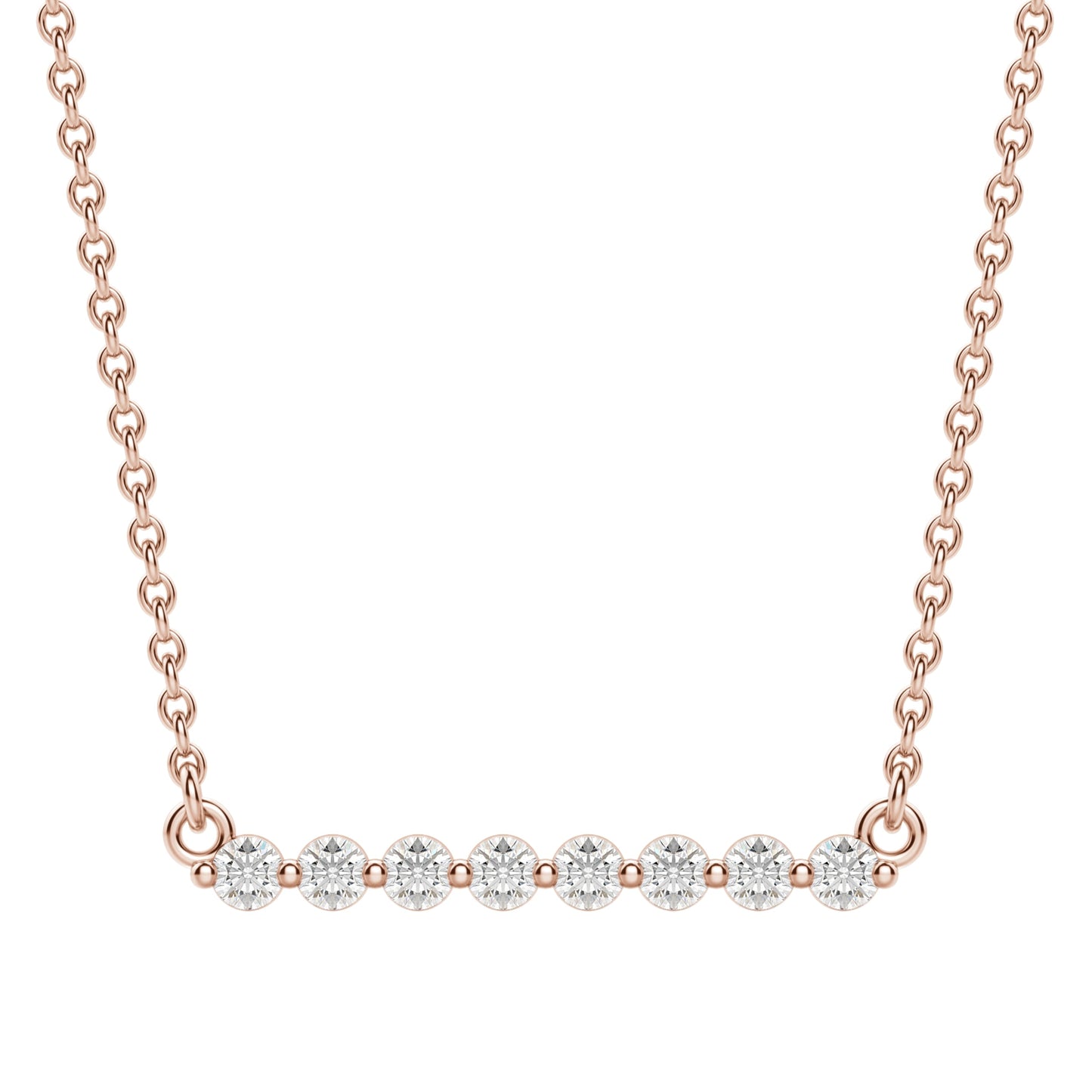 0.24 CT Round Moissanite Diamond Bar Style Necklace