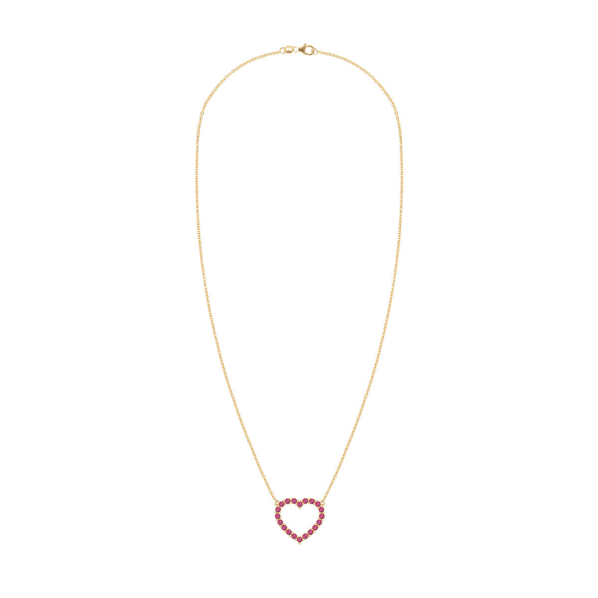 1.45TCW Round Open Heart Moissanite July Birthstone Necklace