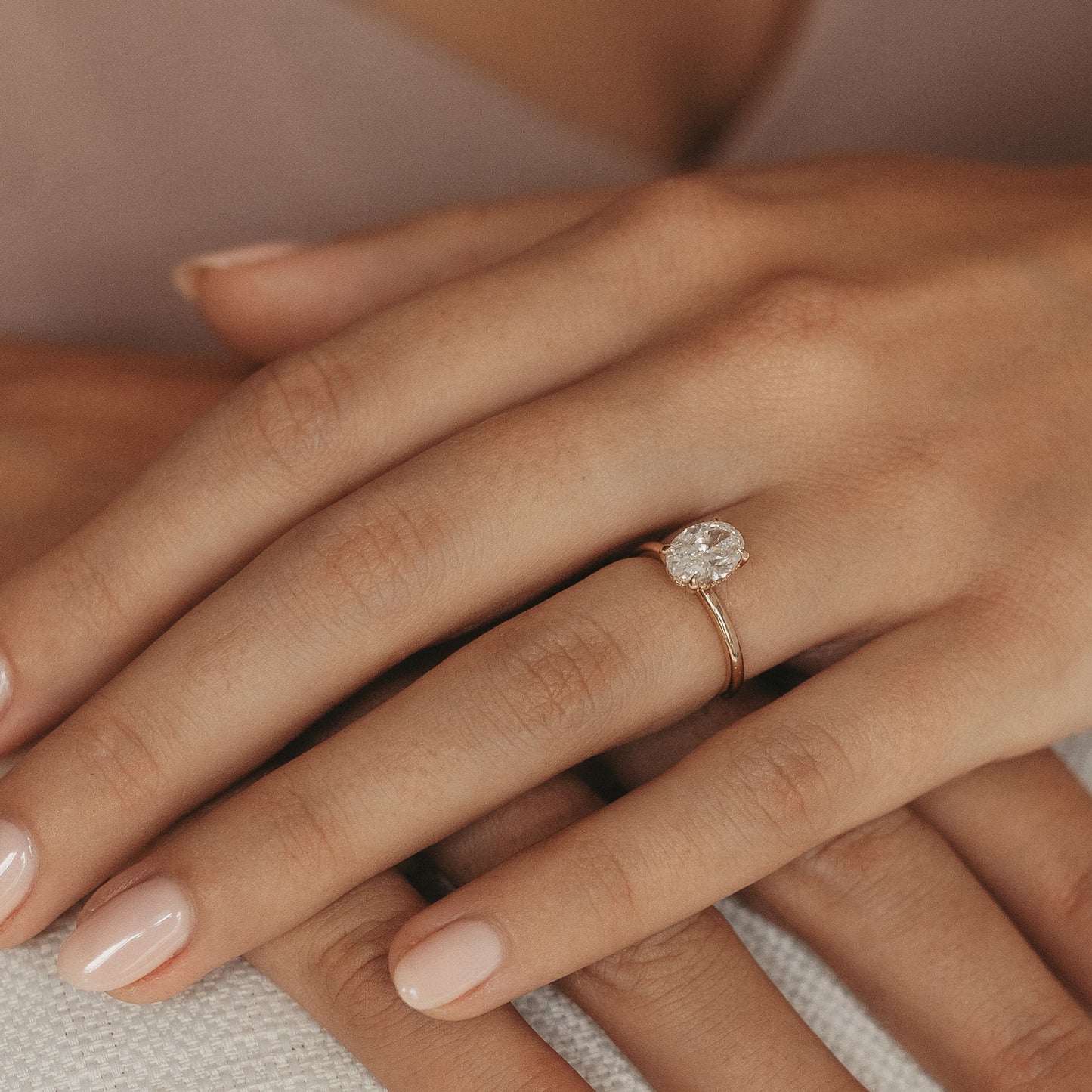 1.50 CT Oval Moissanite Solitaire Engagement Ring
