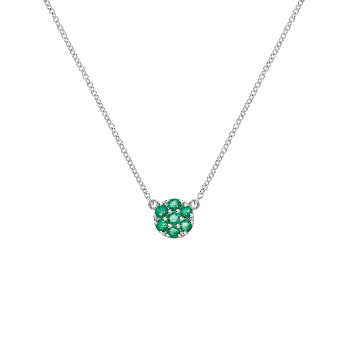 0.84TCW Round Cut Floral Moissanite May Birthstone Necklace