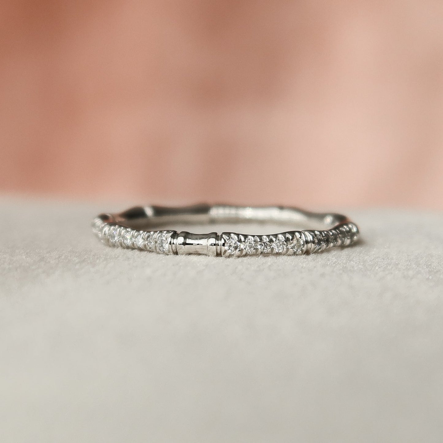 0.10 TCW Round Moissanite Unique Wedding Band