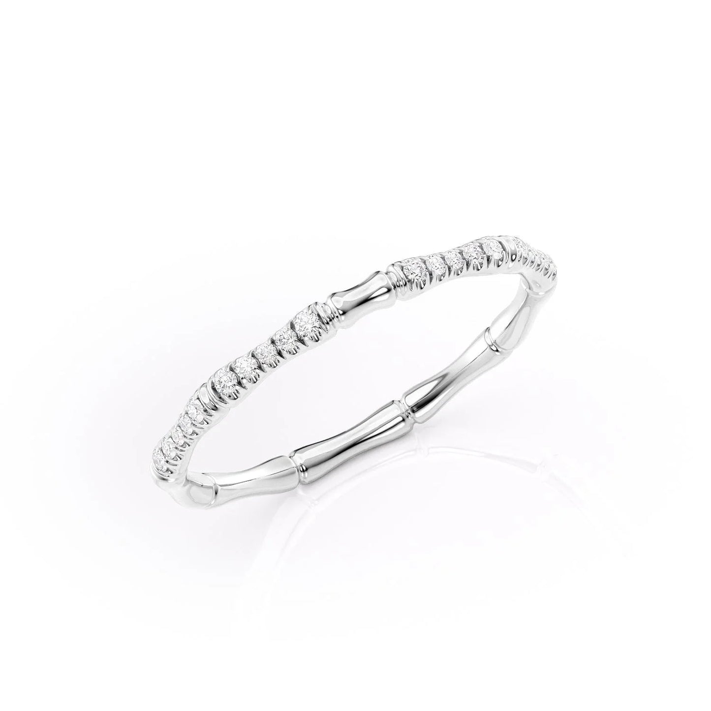 0.10 TCW Round Moissanite Unique Wedding Band