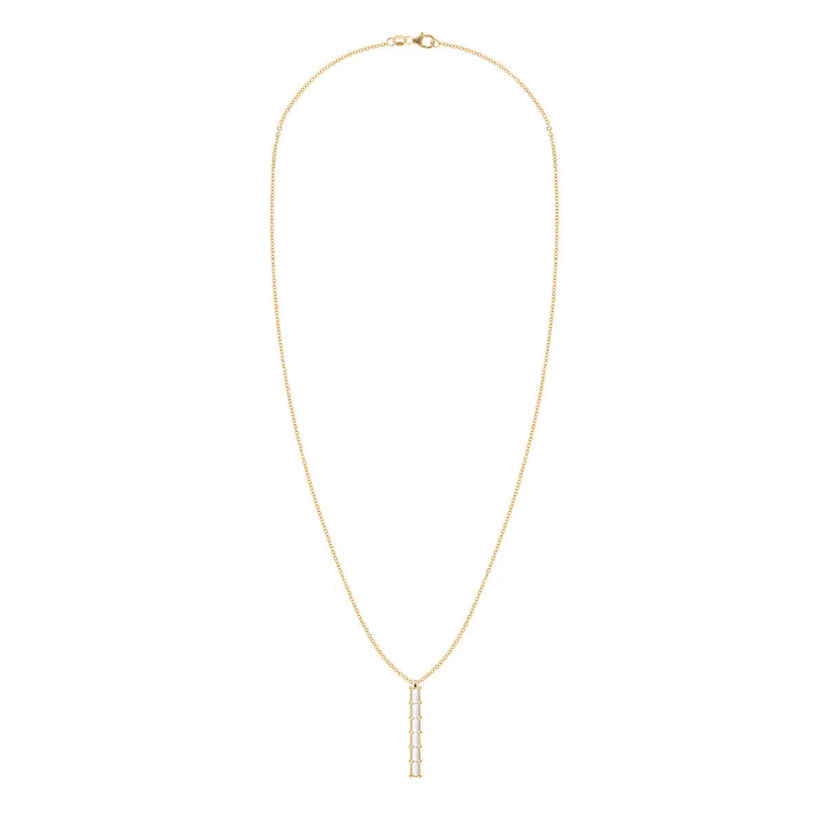 0.84TCW Baguette Cut Moissanite Diamond April Birthstone Necklace