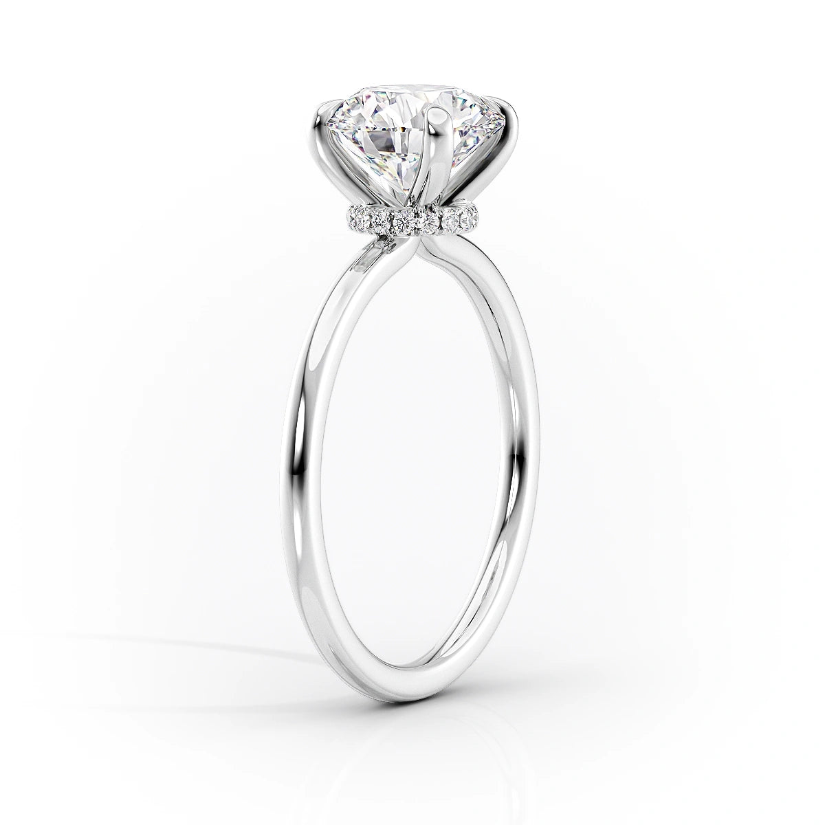 3.0 CT Radiant Moissanite Hidden Halo Engagement Ring