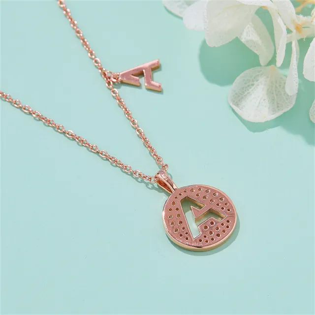 \ A \" Letter Moissanite Diamond Necklace for Women"