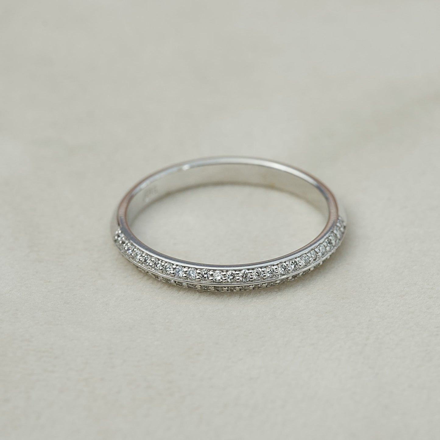 0.25 TCW Round Moissanite Double Row Wedding Band