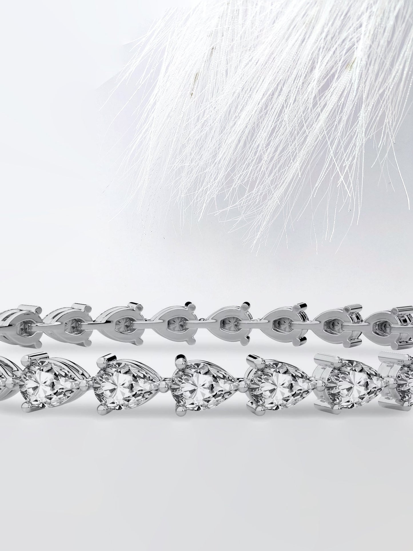 3.0ct Pear Cut Moissanite Tennis 14k White Gold Diamond Bracelet