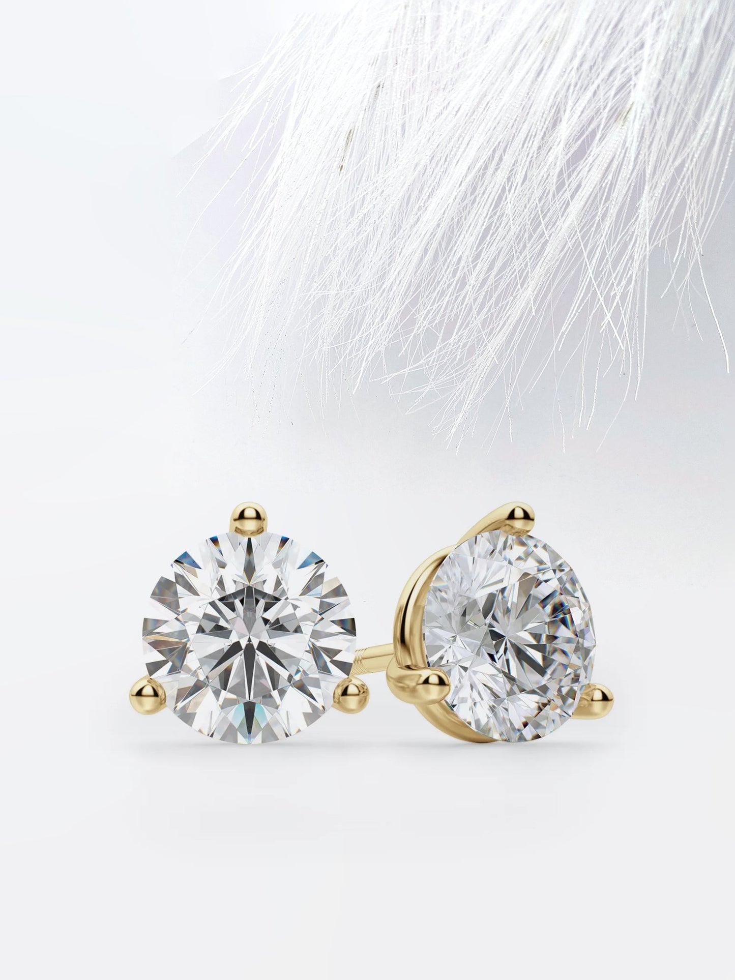 4.0CT Round Cut Stud Moissanite Diamond Earrings For Women