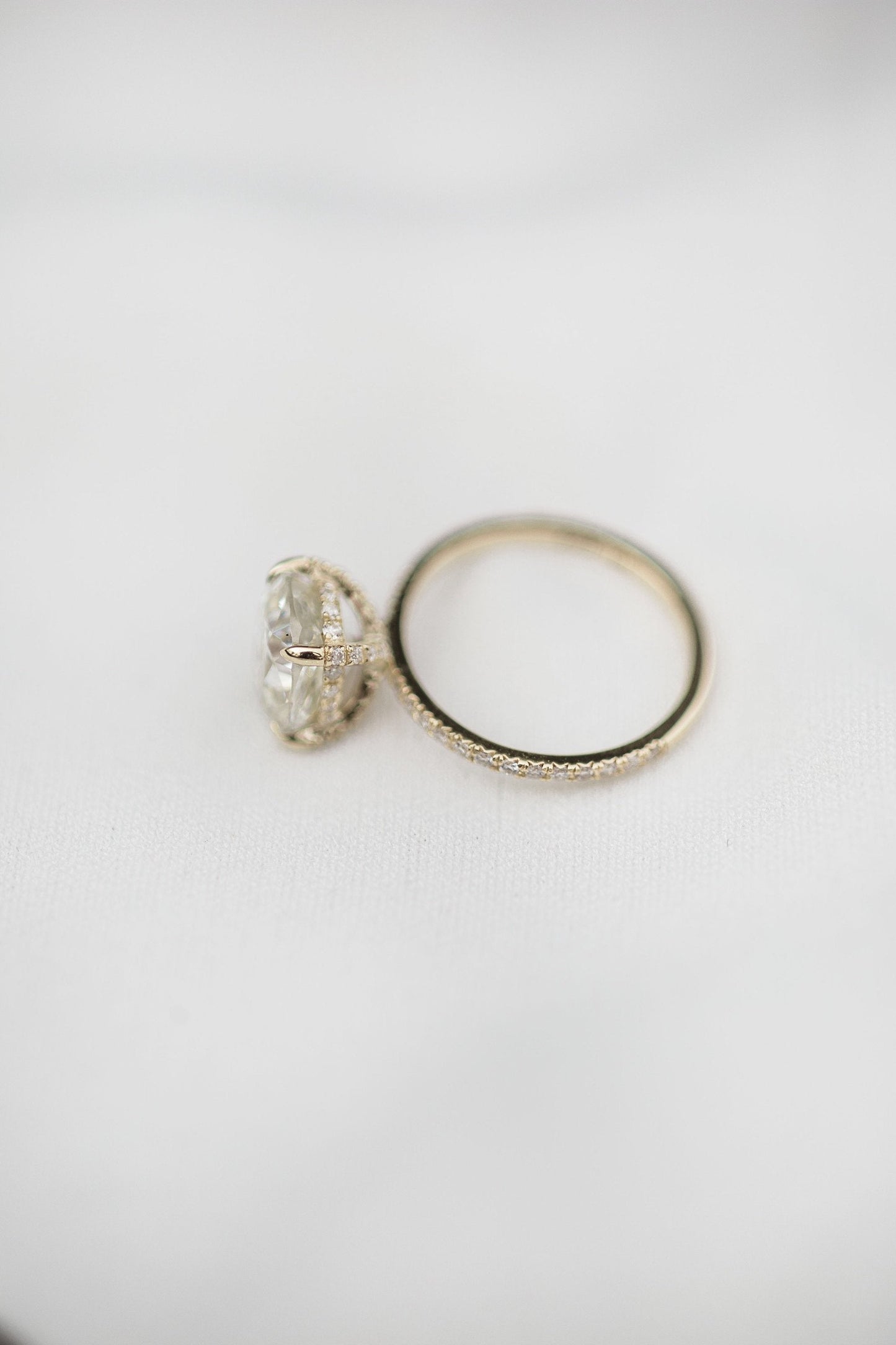 2.0CT Cushion Cut Hidden Halo Moissanite Diamond Engagement Ring