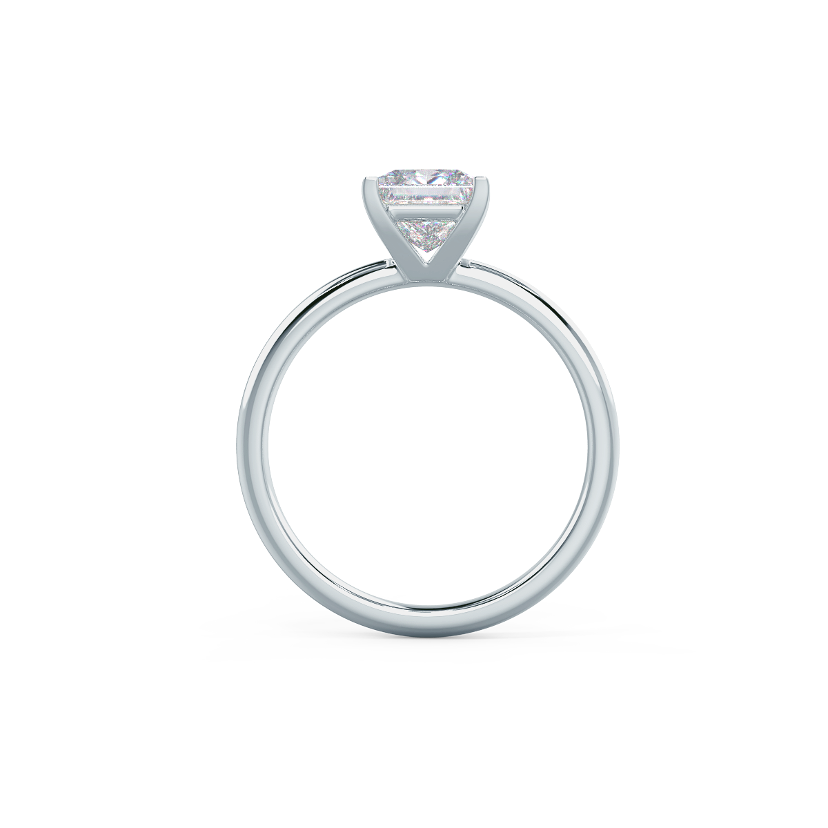 1.75ct Princess Cut Moissanite Diamond Petite Solitare Engagement Ring