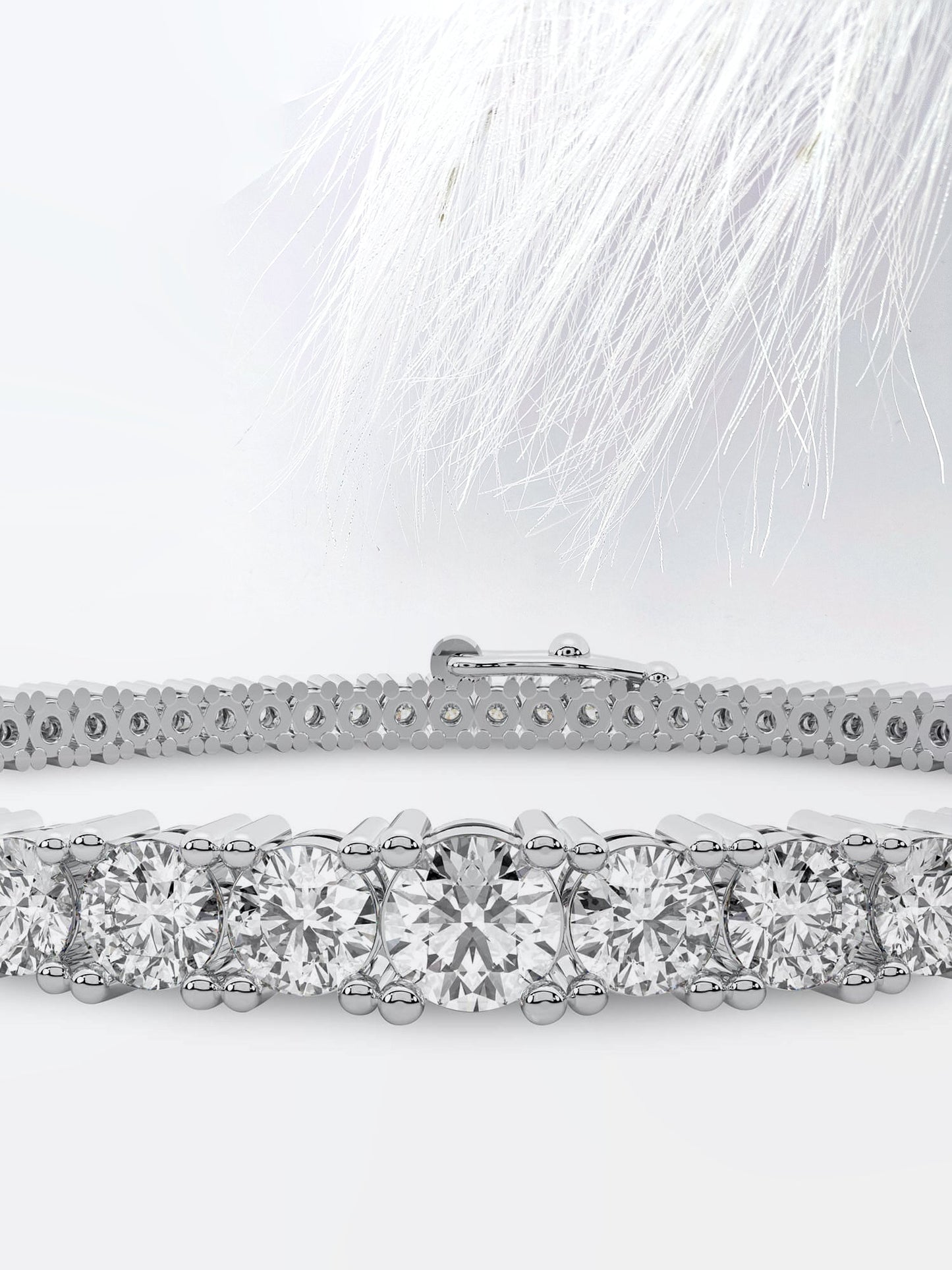 4.0ct Round Cut Moissanite Tennis Diamond Bracelet 14k White Gold