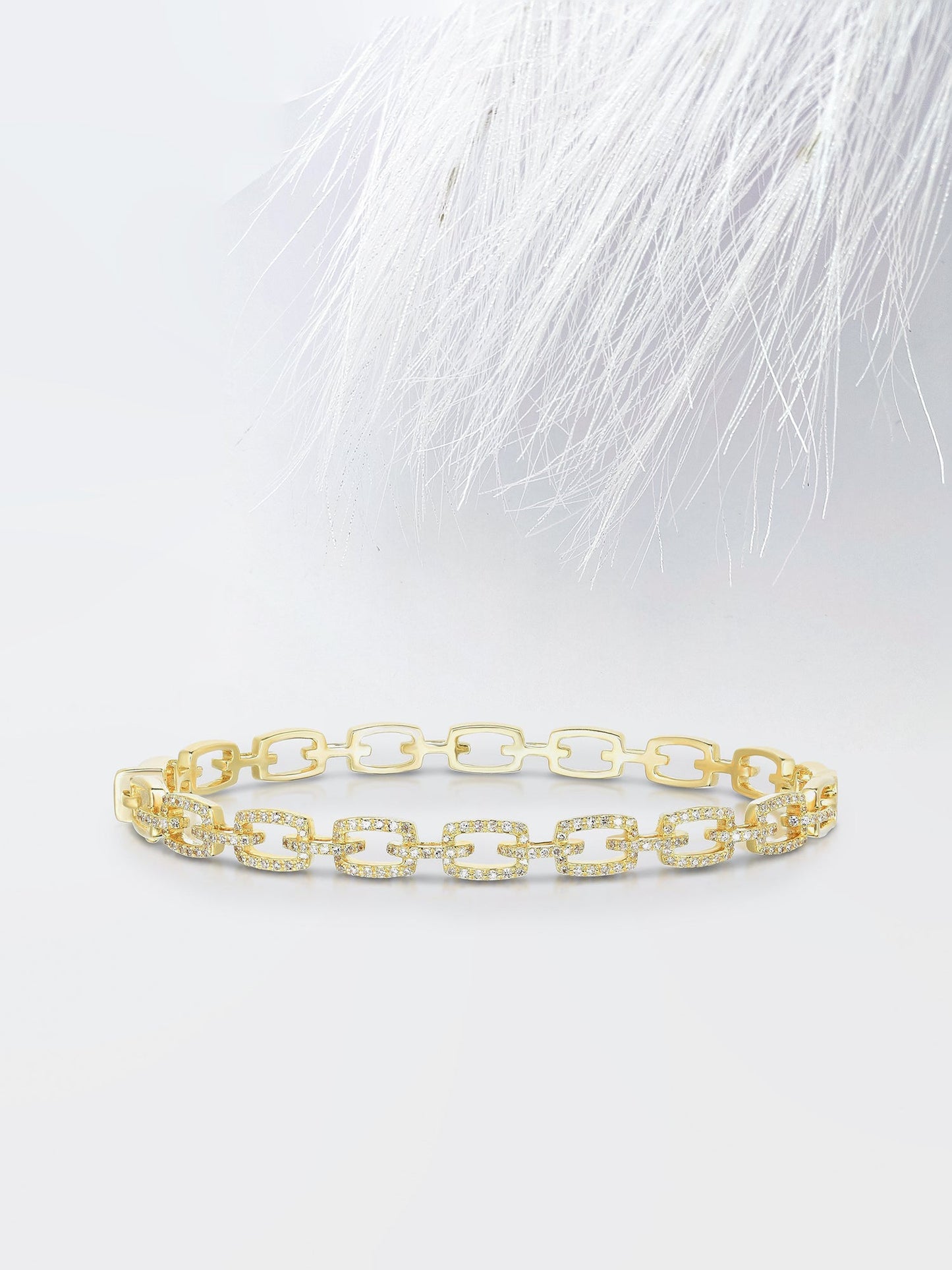 0.74ct Round Cut Link Moissanite Diamond Bracelet For Women