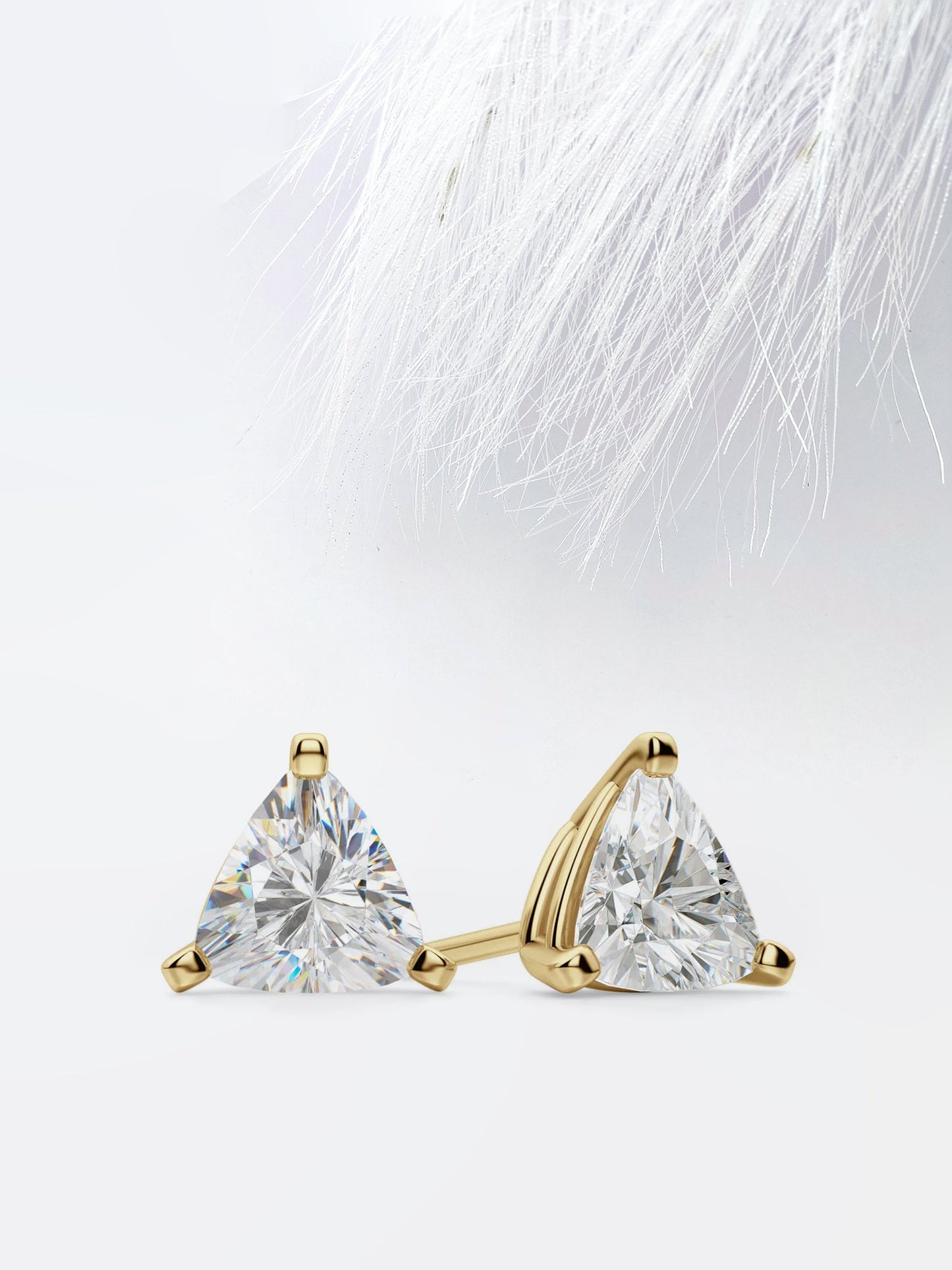 2.0CT Trillion Cut Stud Moissanite Diamond Earrings For Women