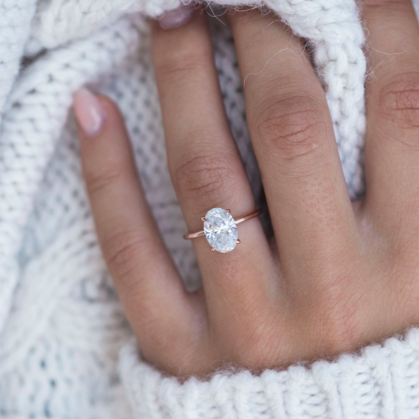2.70CT Oval Cut Solitaire Moissanite Diamond Engagement Ring