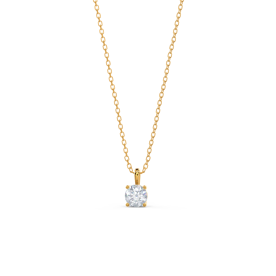 0.50-1.0ct Round Brilliant Cut Solitaire Moissanite Diamond Necklace