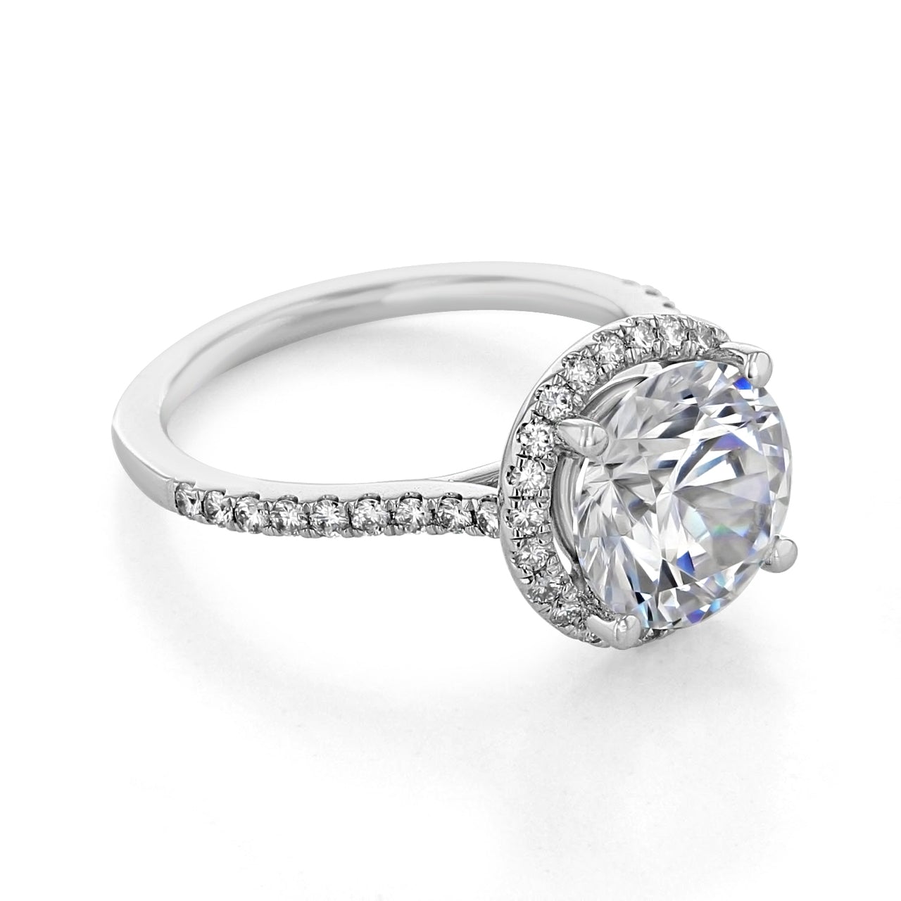 1.93CT Pear Cut Hidden Halo Moissanite Engagement Ring in 18K Rose Gold