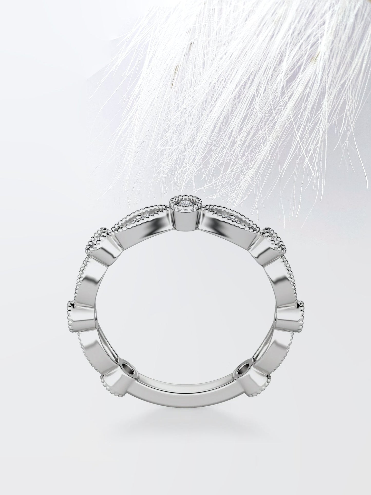 Round Cut 3\\4 Eternity Diamond Wedding Band For Her
