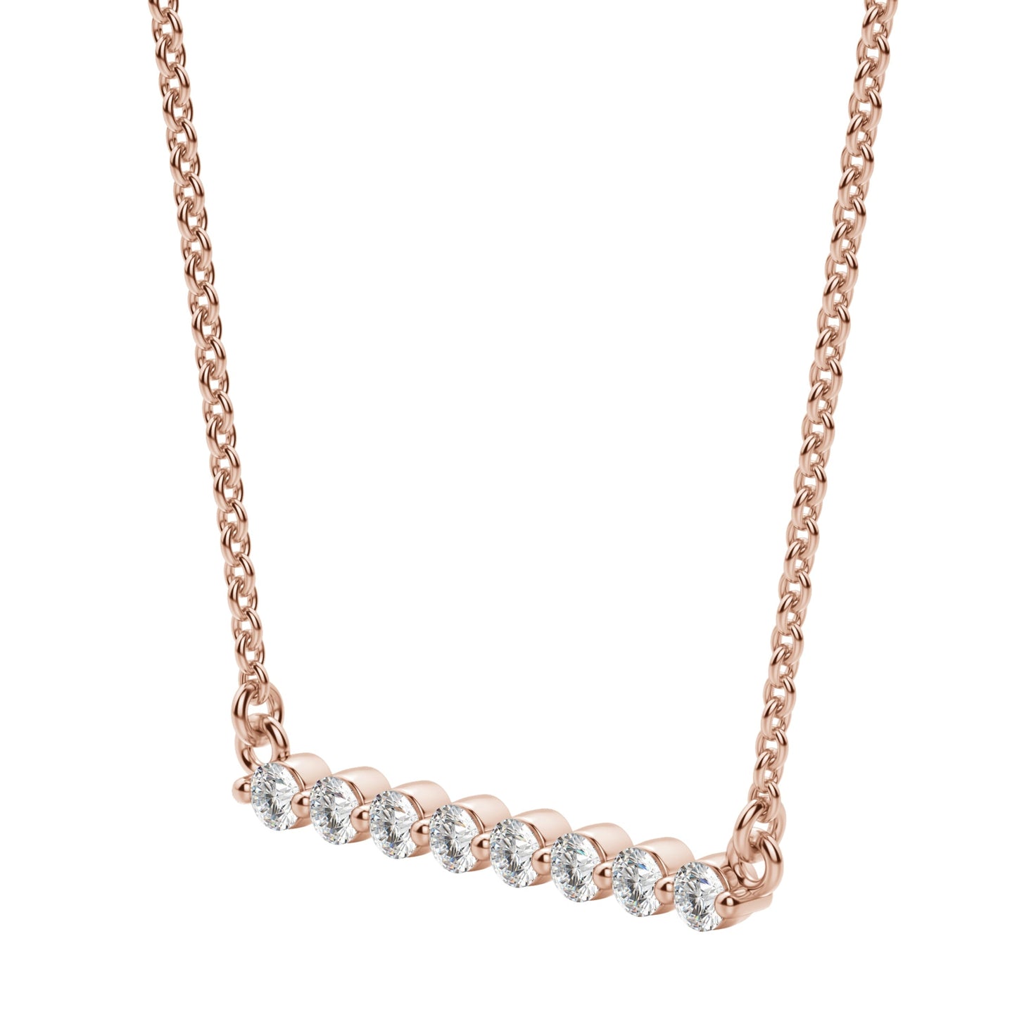 0.24 CT Round Moissanite Diamond Bar Style Necklace