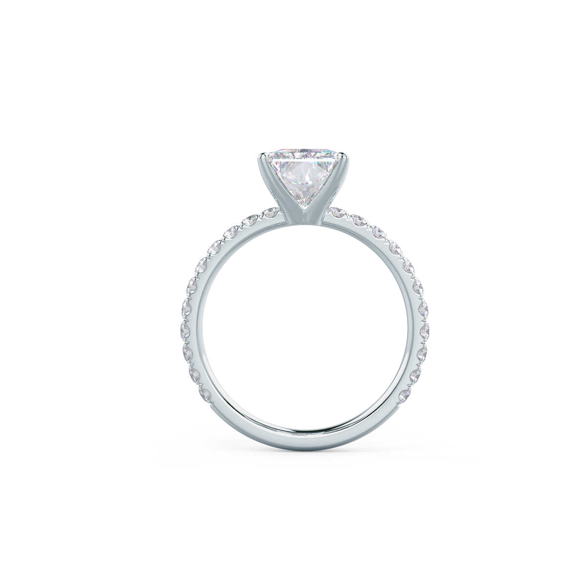 2.0CT Radiant Cut Moissanite Classic Pave Diamond Engagement Ring