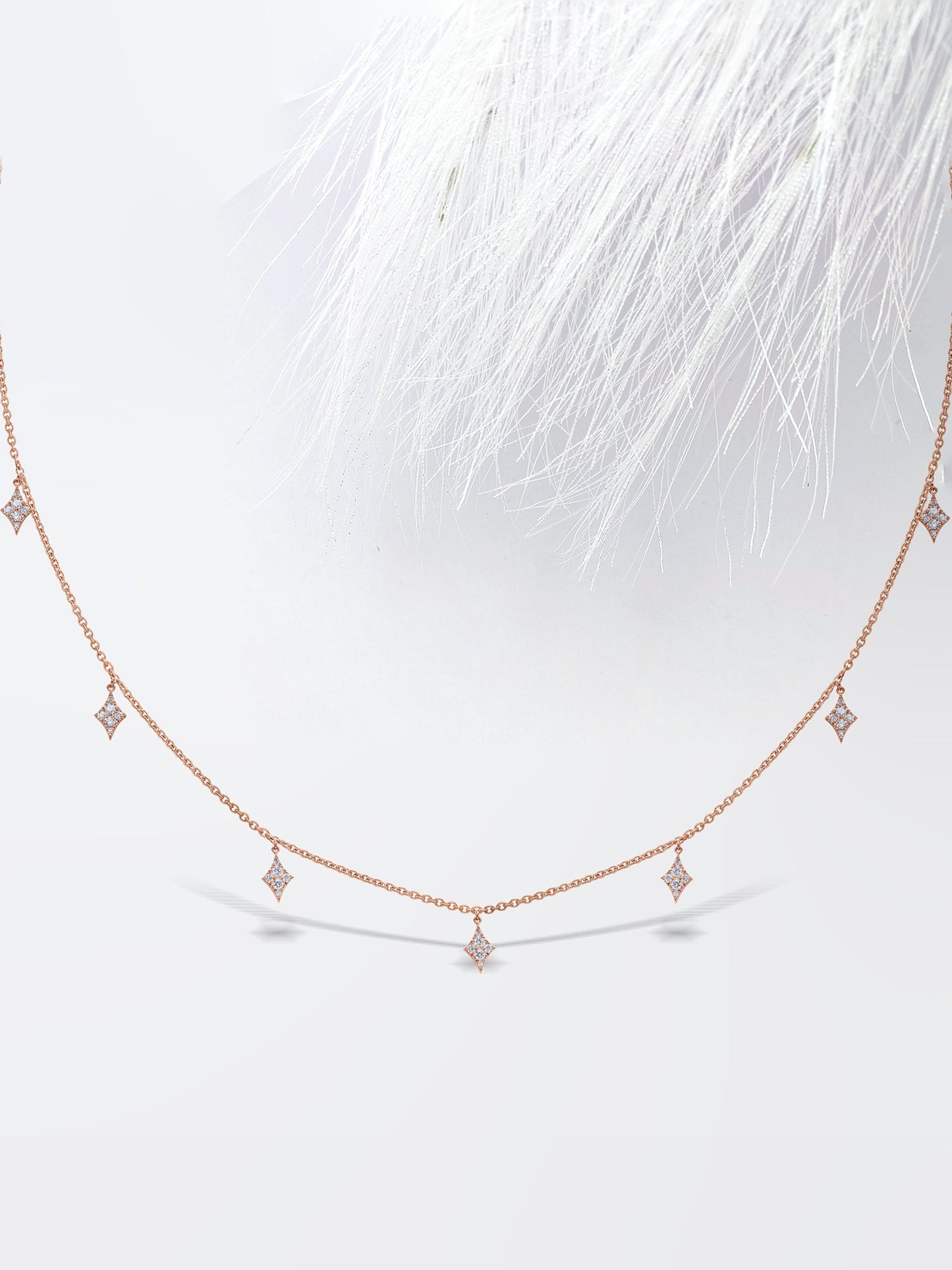 Dangling Diamond Moissanite Kite Drop Necklace