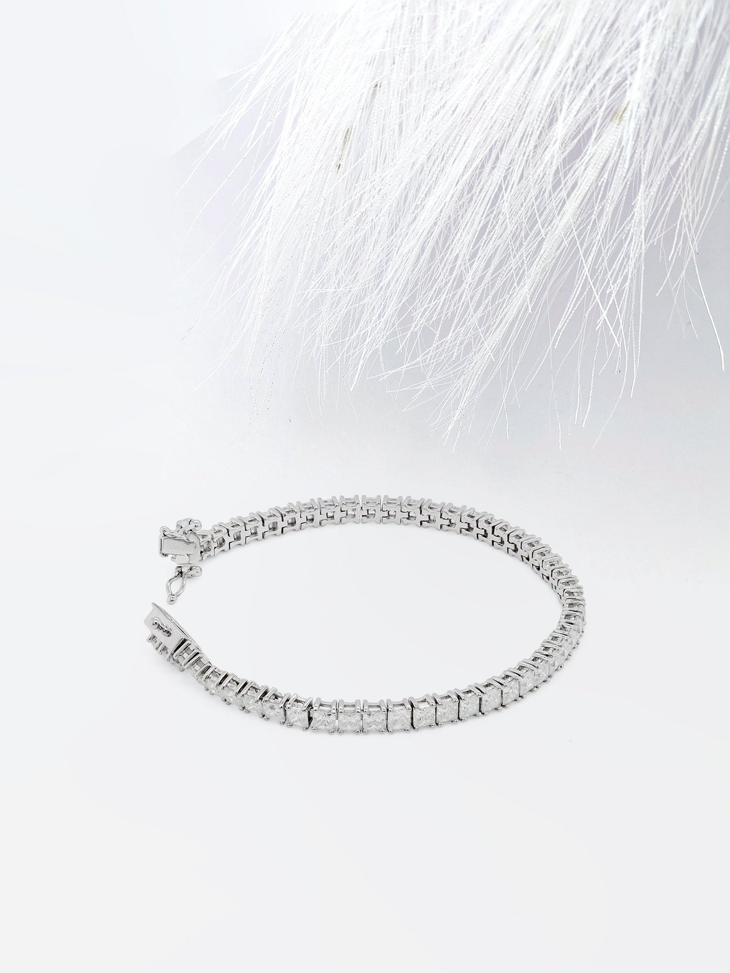 16.8 Princess Cut Tennis Moissanite Diamond Bracelet For Women
