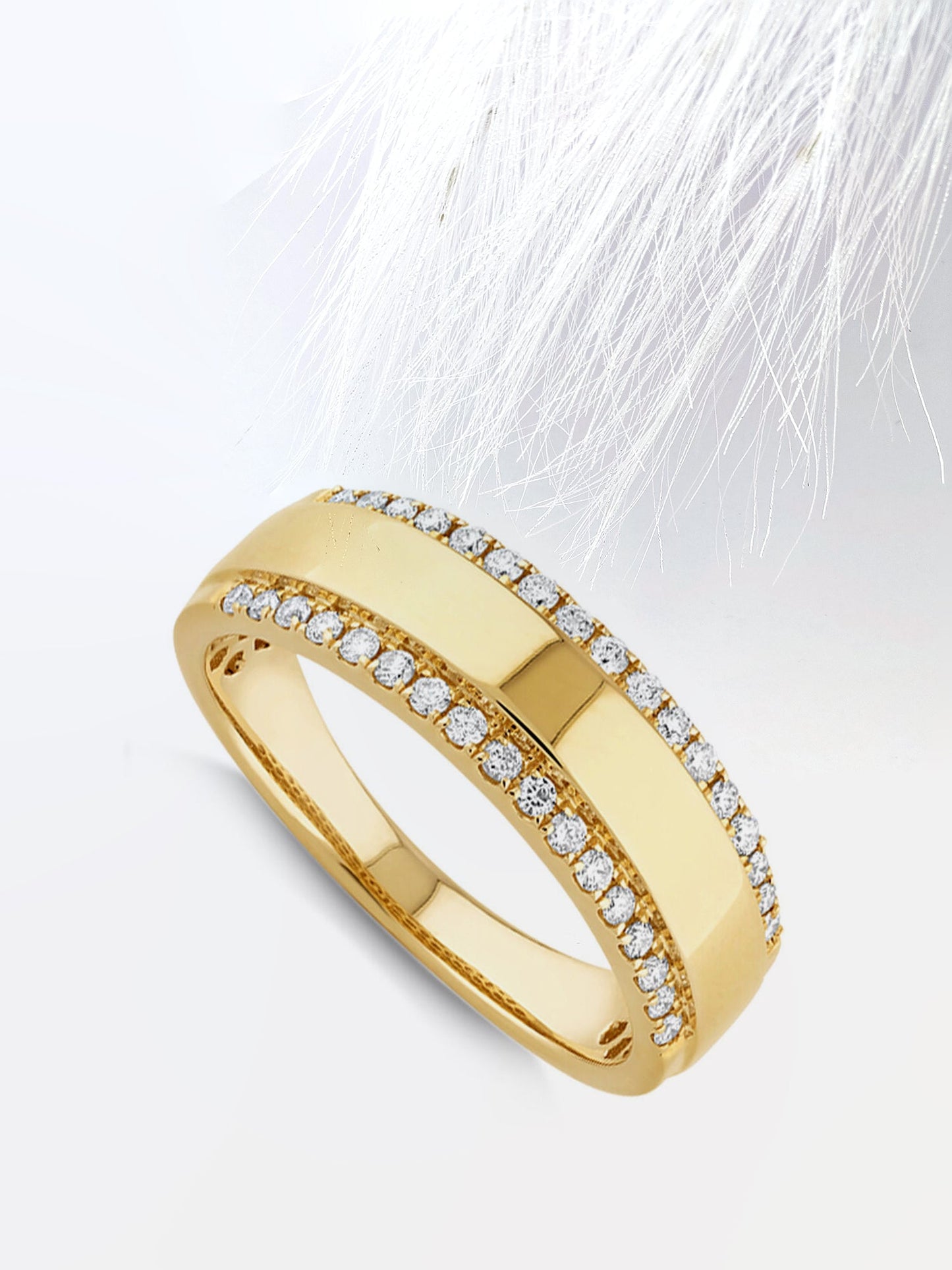 Round Cut Two Row Moissanite Men's Diamond Wedding Band