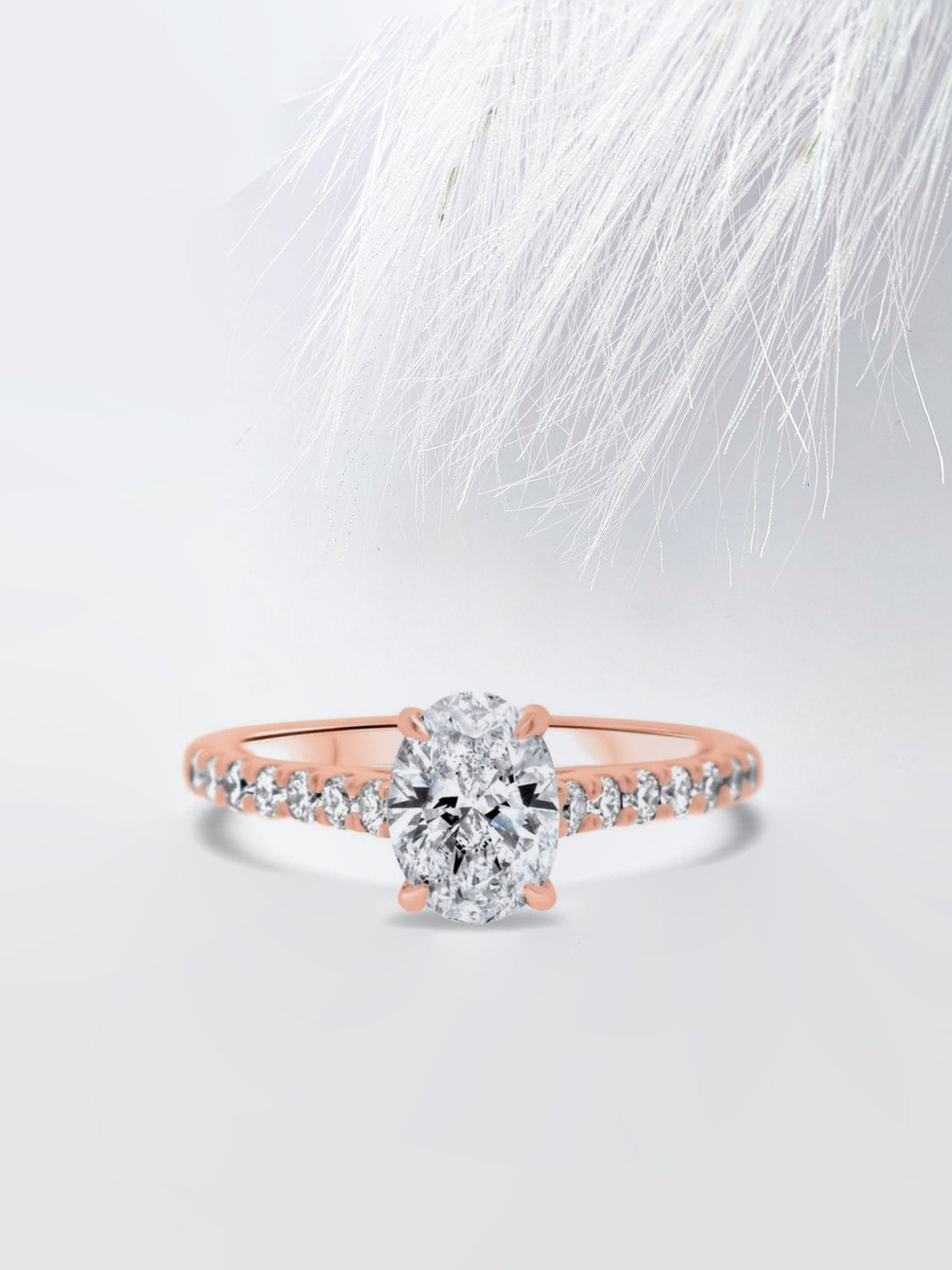 2.0CT Oval Cut Pave Moissanite Diamond Engagement Ring For Women