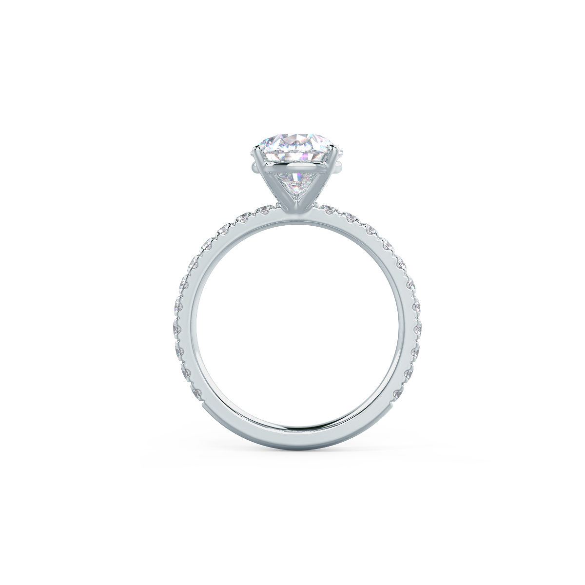 2.25CT Pear Cut Moissanite Petite Pave Diamond Engagement Ring