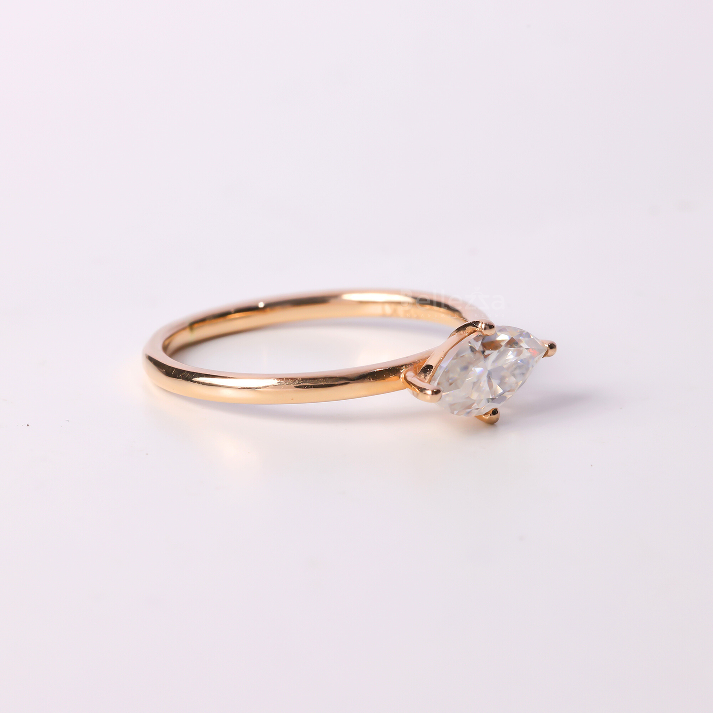 1.0CT East West Marquise Cut Solitaire Moissanite Engagement Ring - Ready to Ship