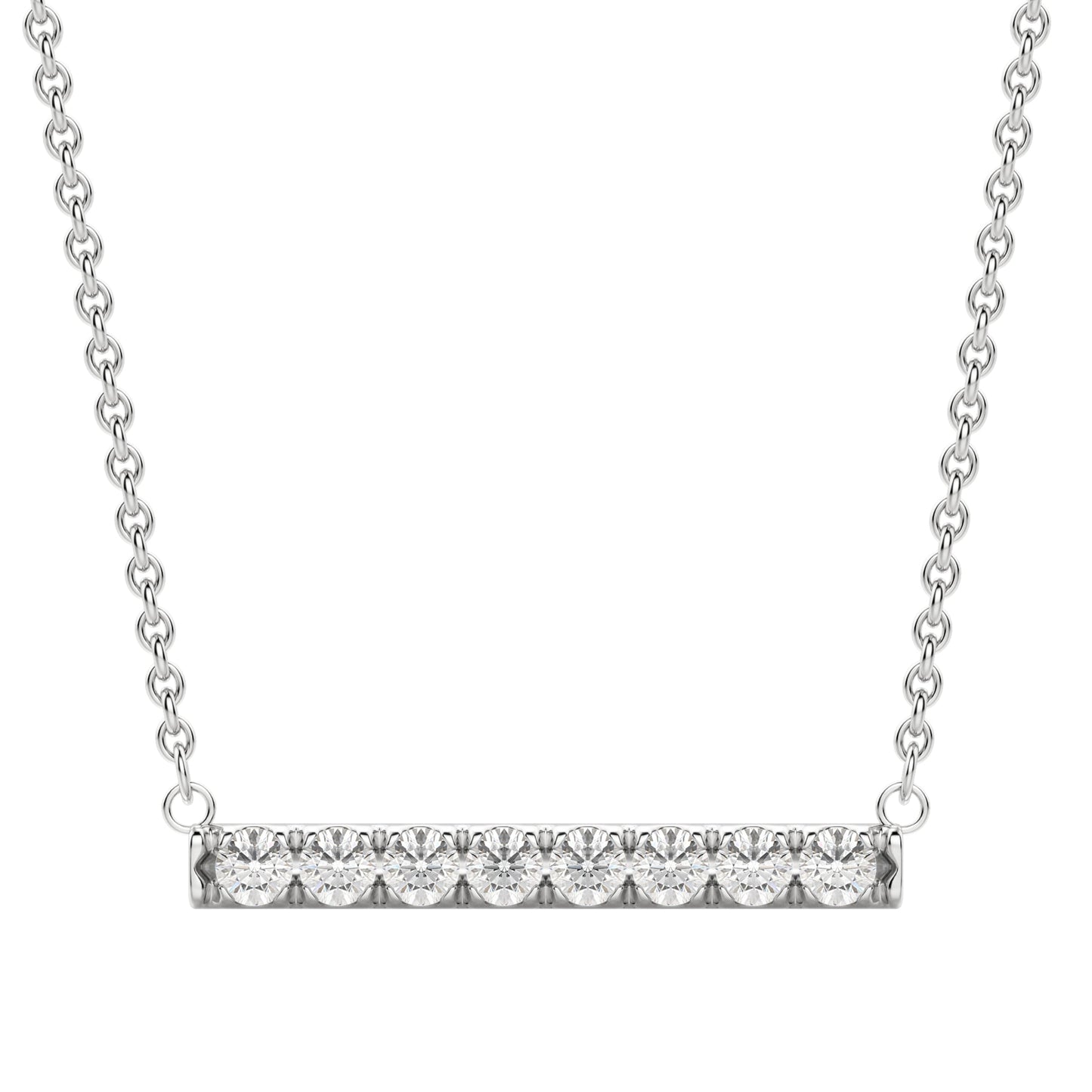 0.24 CT Round Cut Bar Necklace Moissanite Diamond Necklace