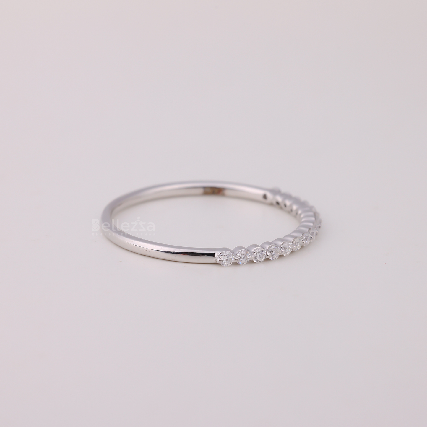 0.30TCW Round Brilliant Bubble Prong Moissanite Wedding Band - Ready to Ship