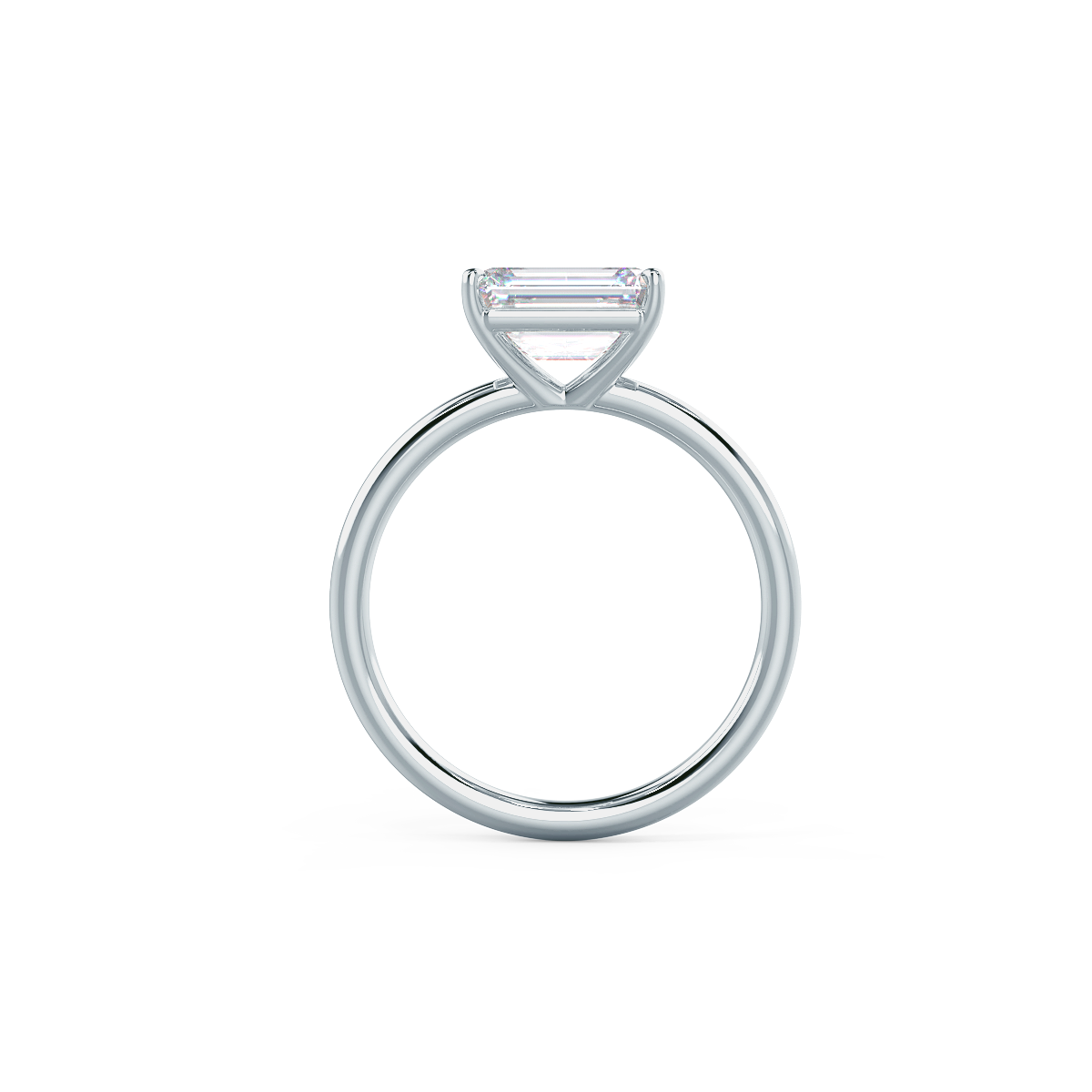 1.6CT- 2.5CT East-West Emerald Cut Solitaire Moissanite Diamond Engagement Ring