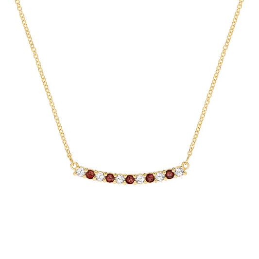 1.40TCW Round Garnet Moissanite Diamond January Birthstone Necklace