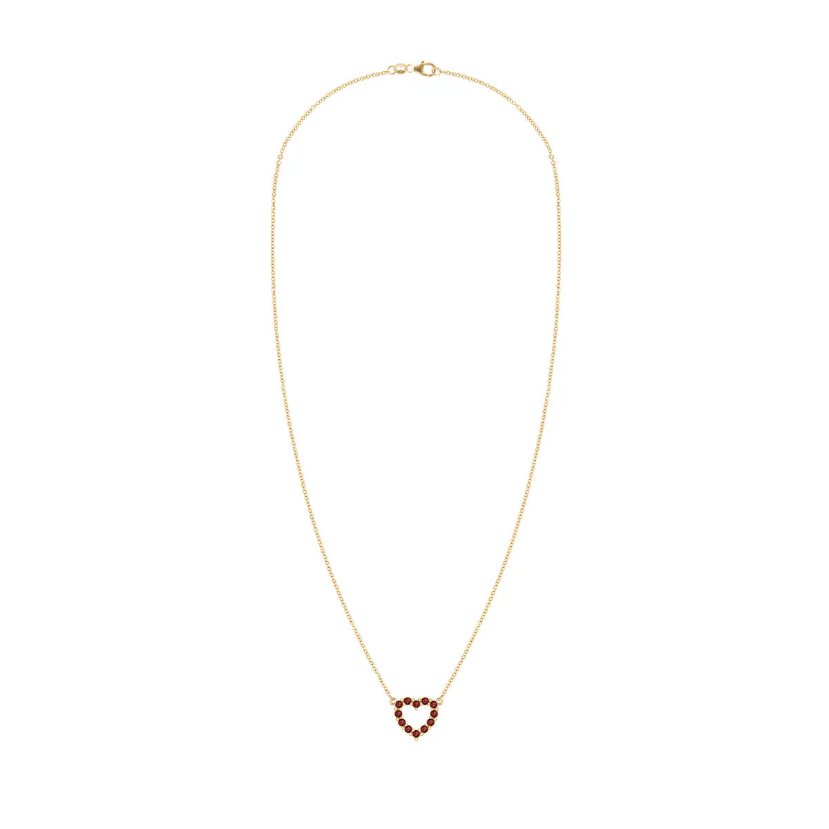 1.50 TCW Round Cut Open Heart Moissanite Necklace-January Birthstone
