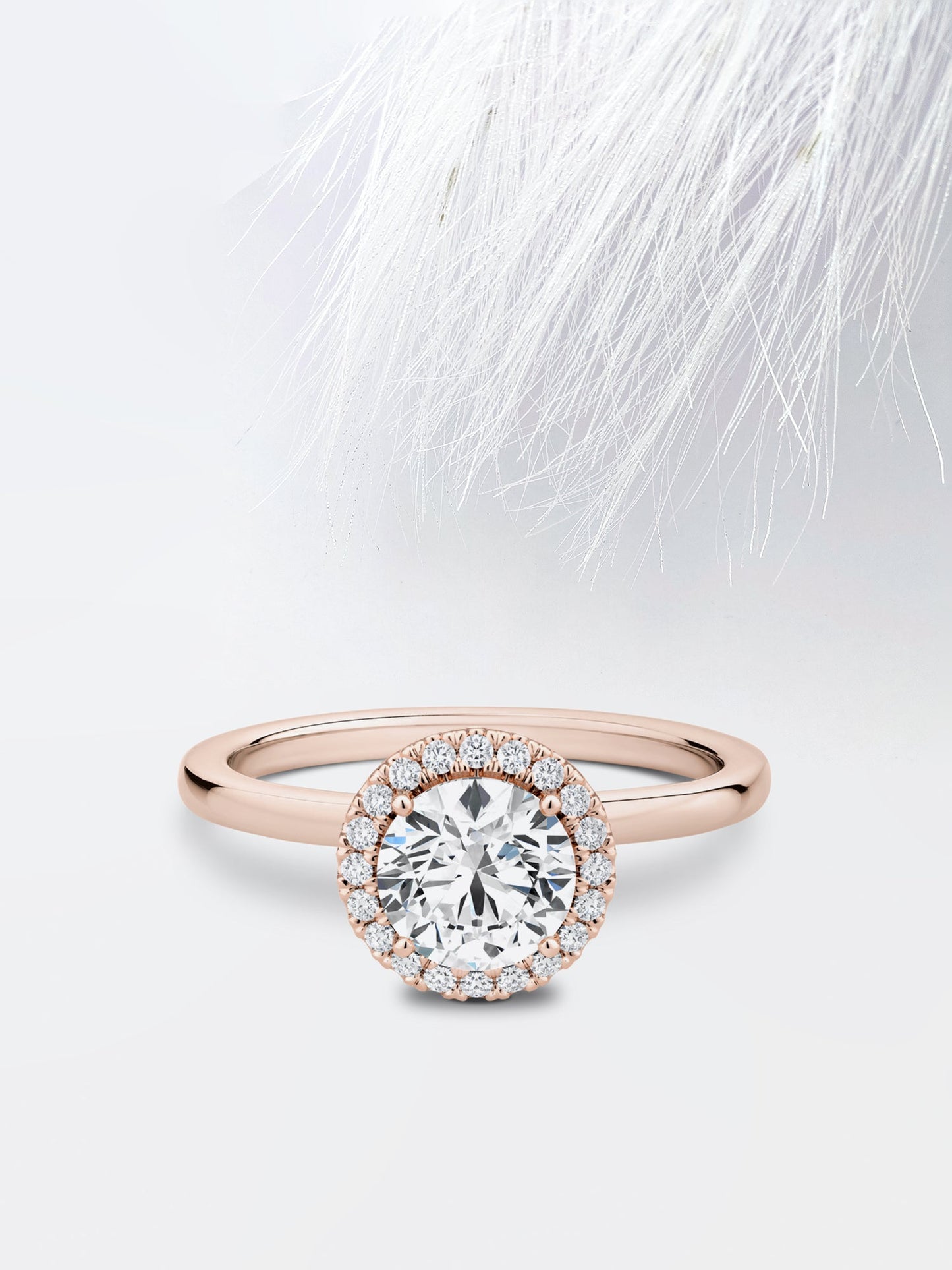 0.75CT Round Cut Halo Moissanite Diamond Engagement Ring For Her