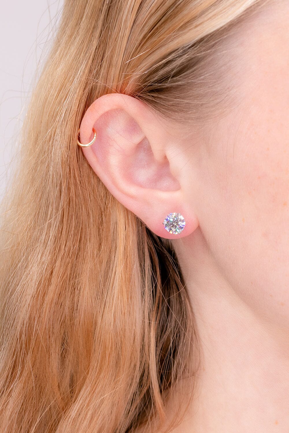 3.0 TCW Round Moissanite Solitaire Stud Earrings