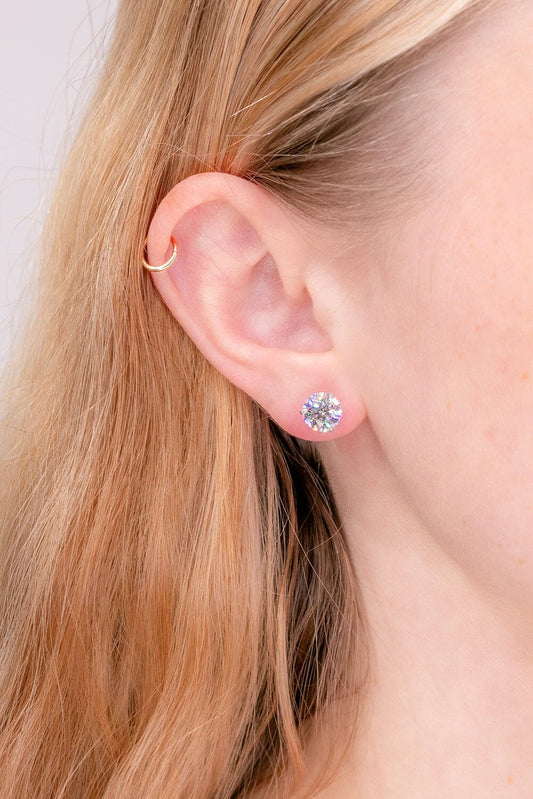 3.0 TCW Round Moissanite Solitaire Stud Earrings