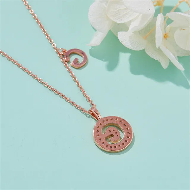 \ G \" Letter Moissanite Diamond Necklace for Women"