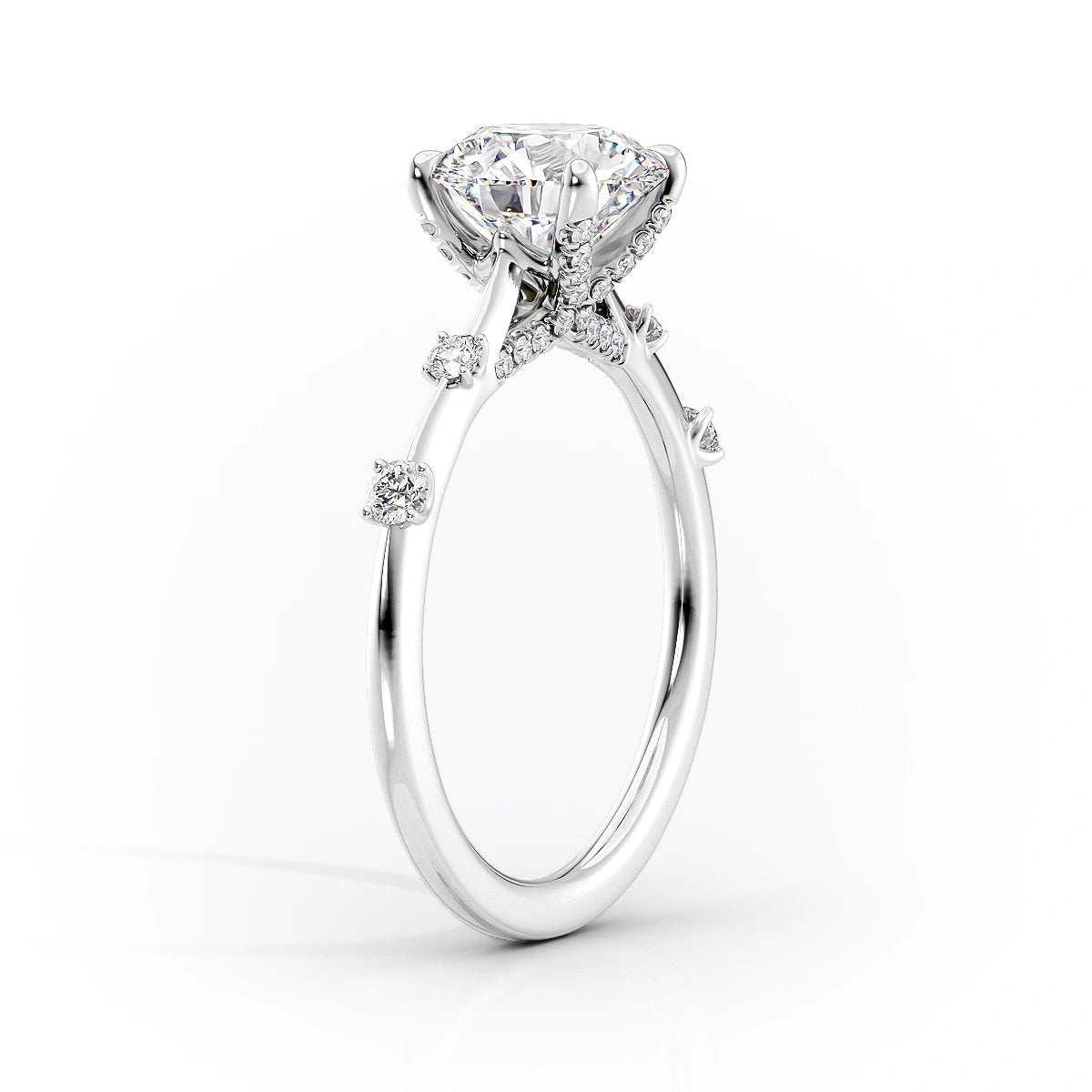 3.50 CT Radiant Moissanite Dainty Engagement Ring