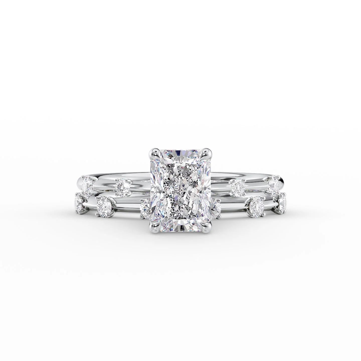 3.50 CT Radiant Moissanite Dainty Engagement Ring