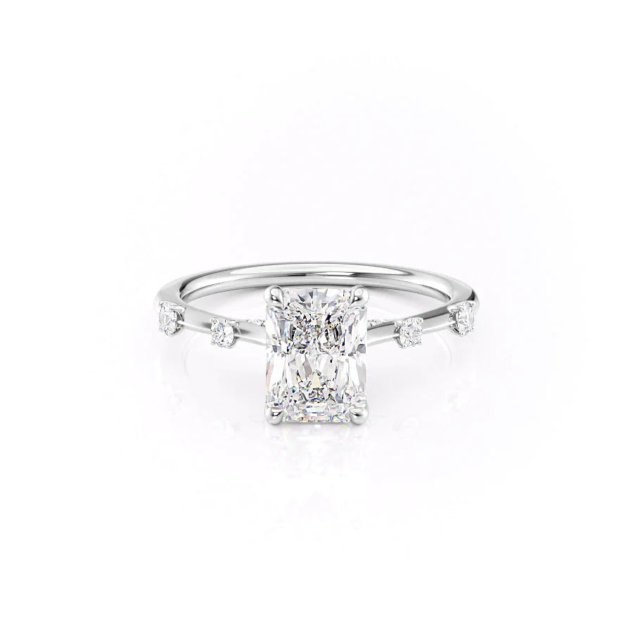 3.50 CT Radiant Moissanite Dainty Engagement Ring