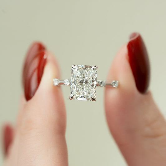 3.50 CT Radiant Moissanite Dainty Engagement Ring