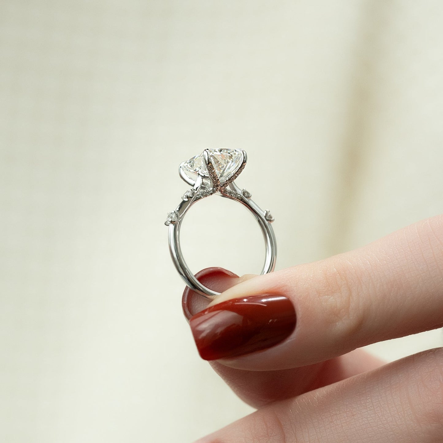 3.50 CT Radiant Moissanite Dainty Engagement Ring