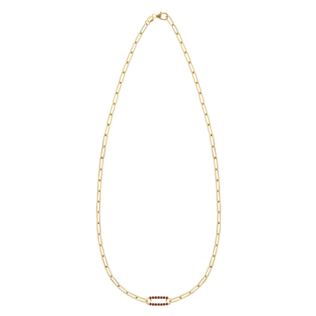 2.50 TCW Round Cut Safety Pin Moissanite Necklace-January Birthstone